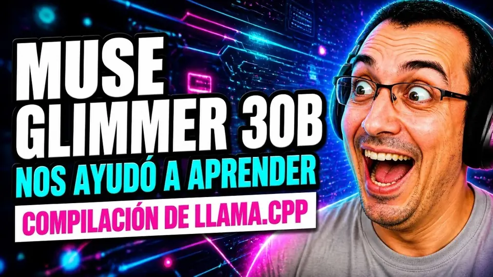 Vídeo: Muse Glimmer 30B con llama.cpp compilado (agosto de 2026): RTX 3060 de 12 GB, capas en la CPU, menos de 3 tokens/s